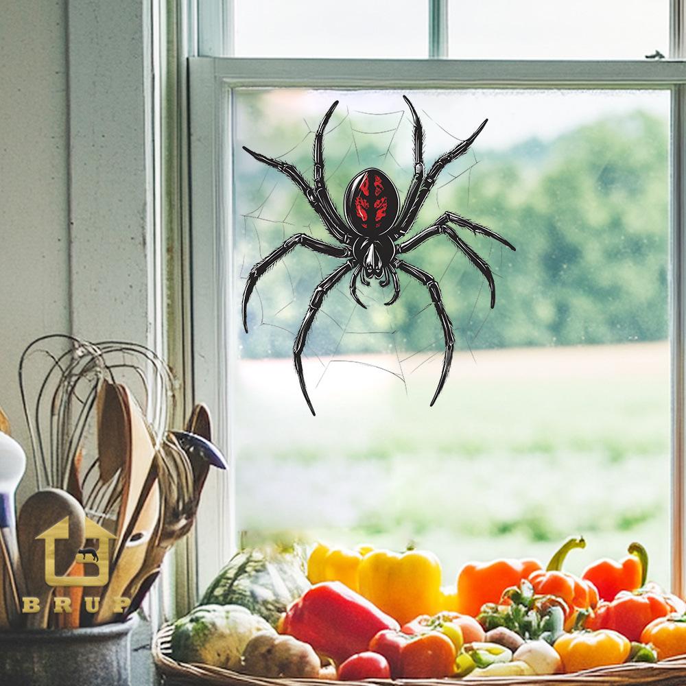 Halloween 3D Simulation Large Spider Balcony Glass Showcase Home Decoration Window Stickers