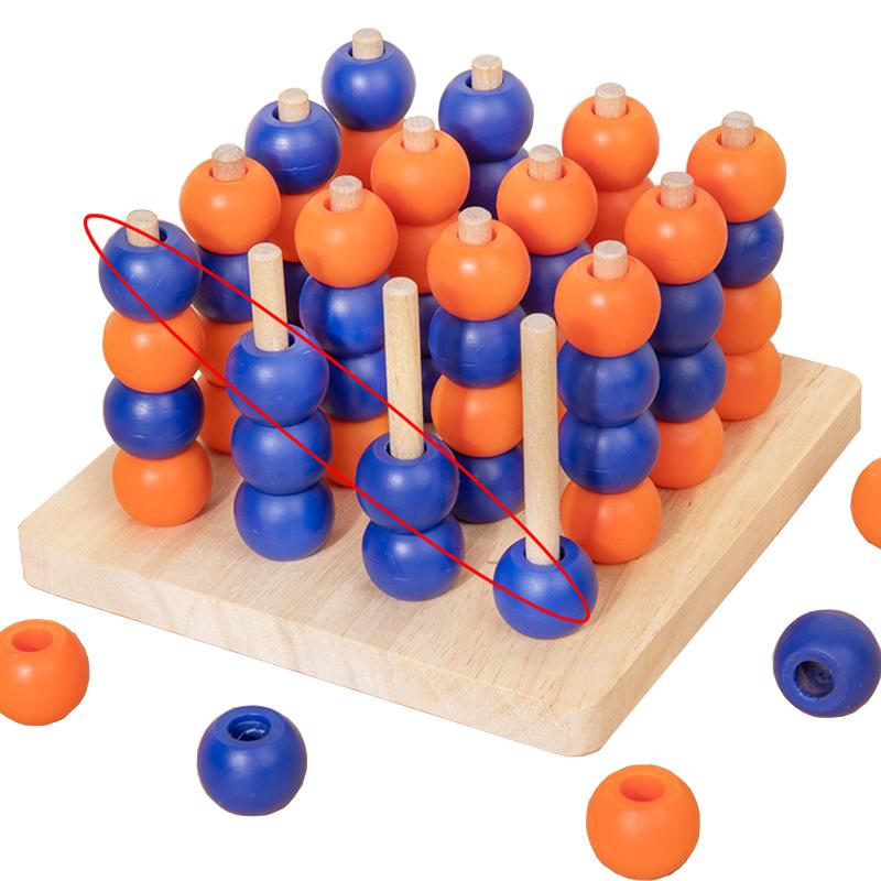 Interesting Toys Wooden 3D Tic-Tac-Toe Chess Board Game Kid Logice Thinking Trainting Intellectual Clearance Toy Family Interactive Strategy Toy