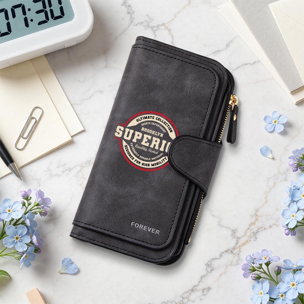 Vintage Long Wallet Card Holder Casual Portable Pocket Purse for Daily Use