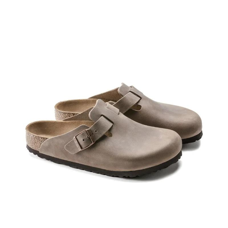 Birkenstock Boston Unisex Oiled Leather Soft Sole Slip On Clogs Brown Regular Fit 0960811 43