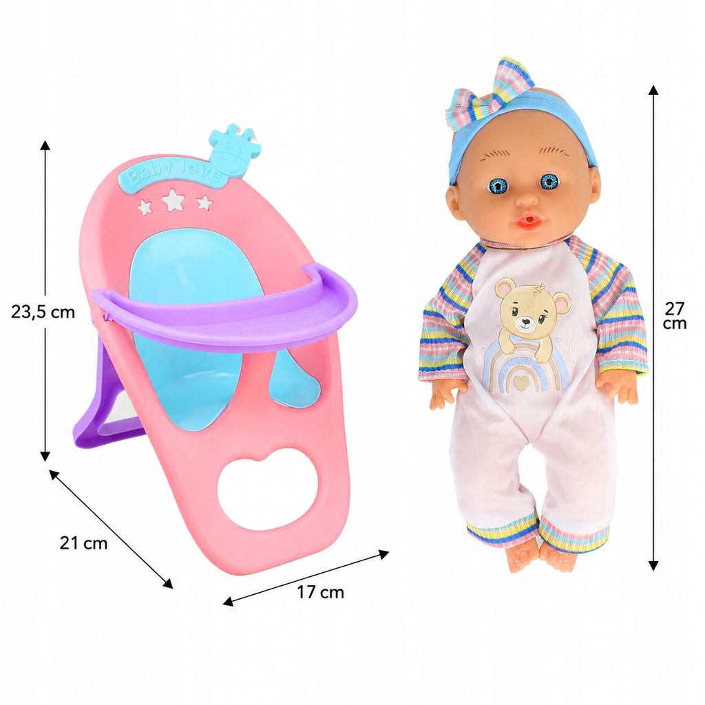 [PACZB] Baby doll with feeding accessories and seat Z3410