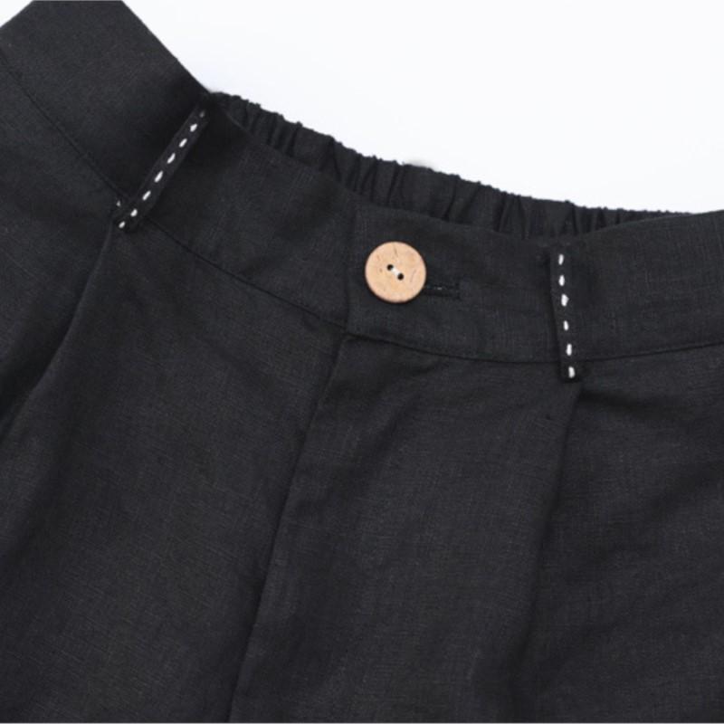 Johnature Frau Herbst Lose Vintage Einfarbig Gerade Bein Hosen Waschen Chinesischen Stil Casual Retro Hosen