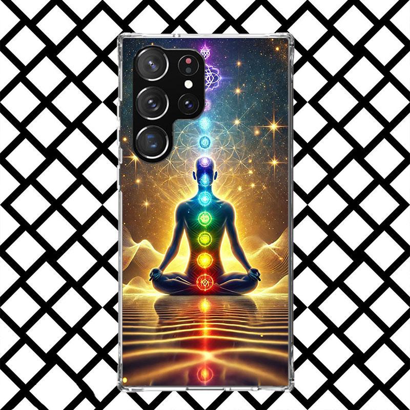 Yoga Chakra Spiritual Energy Universe Phone Case for Samsung Galaxy S26 S25 Edge S24 S23 Ultra S22 Plus S21 FE S20 + Soft Cover