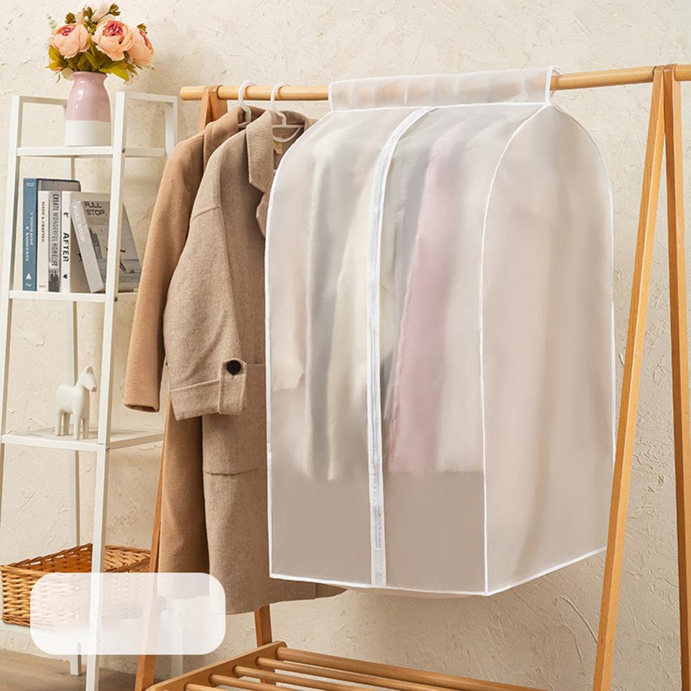 1PC Vertical Clothing Dust Cover Transparent Washable Hanging Bag Household Hanging Thick Coat Suit Dust Bag