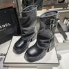 Retro British style thick-soled high-top Martin boots for women, autumn and winter design sense, fashionable, small and thin, explosive short boots