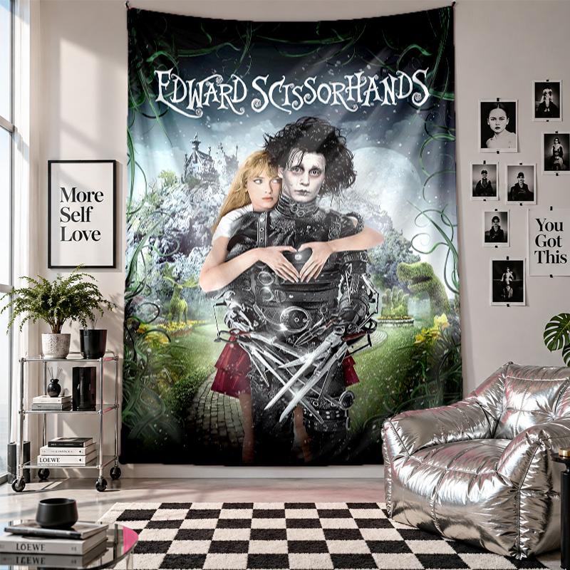 Wall TapestryEdward Scissorhands Art Hanging Cloth Decorative Background Cover for Room Decoration