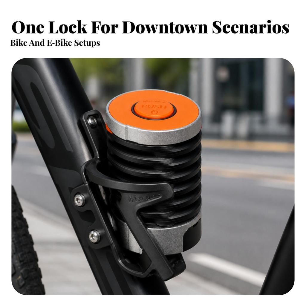 Folding Cycle Lock with Mounting Bracket Cut Resistant Bike