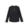 Nike Solid Color Fleece Crew Neck Logo Thumb Hole Long Sleeve T-Shirt Women Tops Black DD6780-010