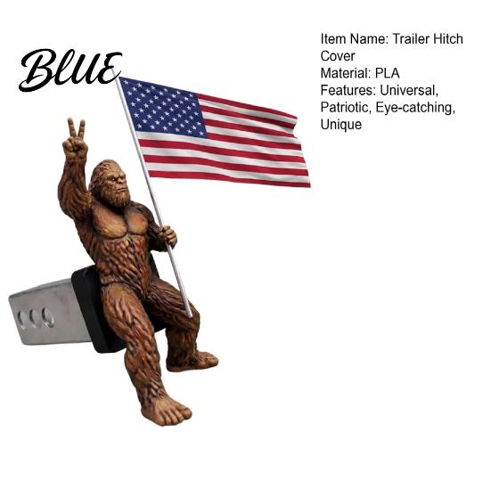 SUV Hitch Accessory Patriotic Big Foot Trailer Cover for 1.25/2 Inch Receivers Funny Freedom Truck Cars Pickup Trucks Eye-catching Vehicle
