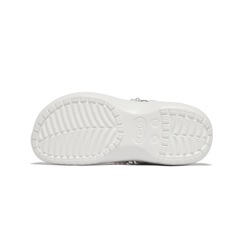 Crocs Classic Platform Clog Star EVA Bow Classic Cloud Girl Versatile Hole Shoes Women's Silver White