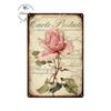 Vintage Flowers Rose Picture Metal Plaque Tin Signs Plate Wall Decor Art Iron Posters Man Cave Bar Club Garden Decoration Poster