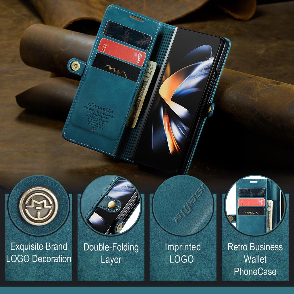 Full Coverage Card Holder Phone Bag Case For Samsung Galaxy Z Fold 4 Fold5 Fold4 Fold 5 5g Zfold4 Zfold5 Non -Slipp Matte Cases