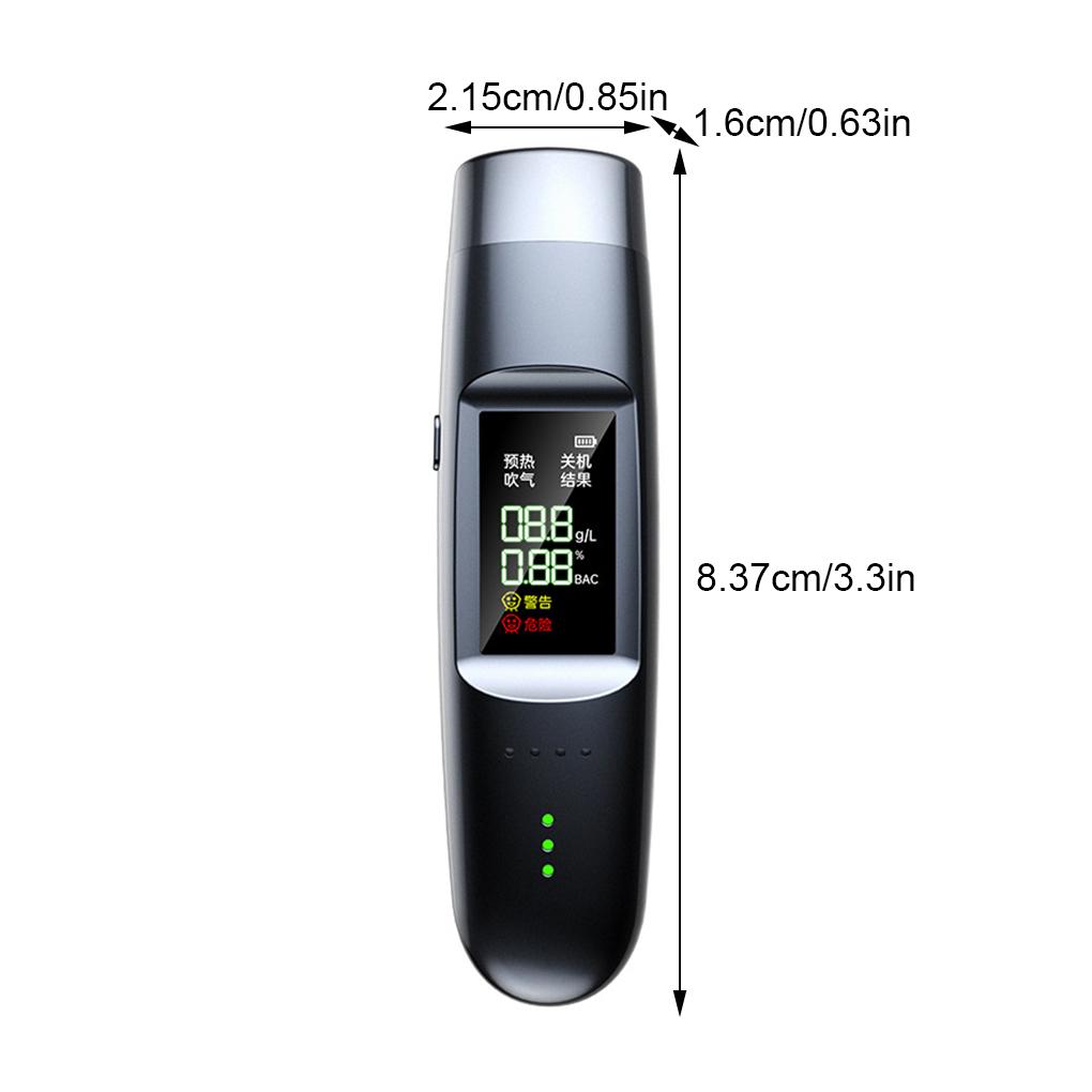 Portable Non-Contact Breathalyzer Certified Alcohol Test Professional Alcohol Tester with Digital LCD Display and Voice Alarm