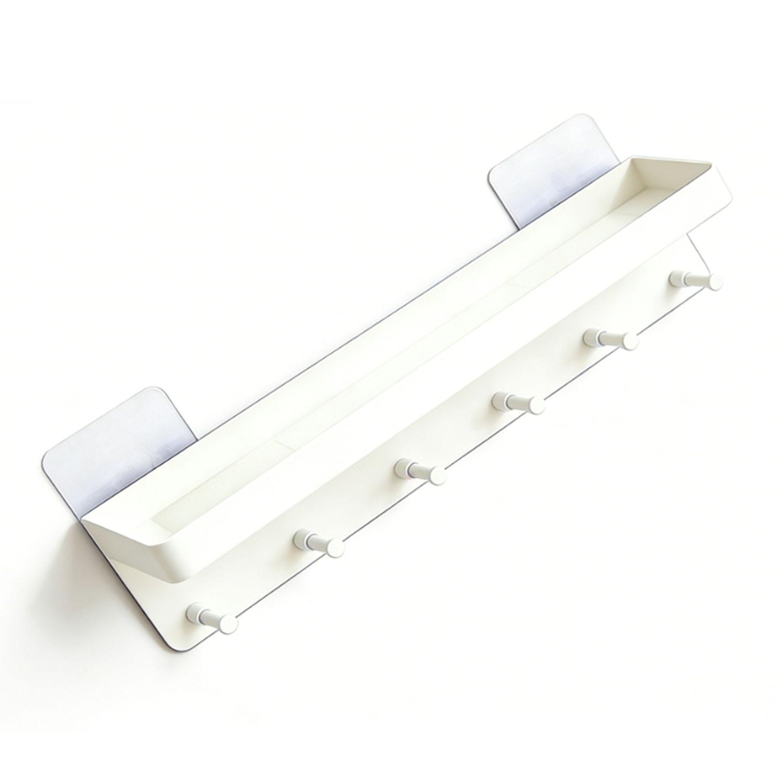 

Wall Key Holder Mail Organizer Wall Mount Hanging Key Rack with 6 Hooks for Sunglasses Wallets White белый