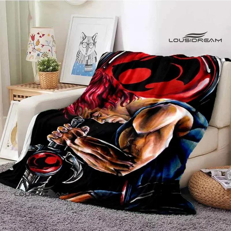 Coperta con stampa cartone animato Thundercats Coperta calda per bambini Coperta con flangia t Coperta da viaggio per la casa fodere per letto Regalo di compleanno