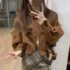 Women's Brown Double-Sided Wool Coat - Autumn 2025 Korean High-End Niche Design