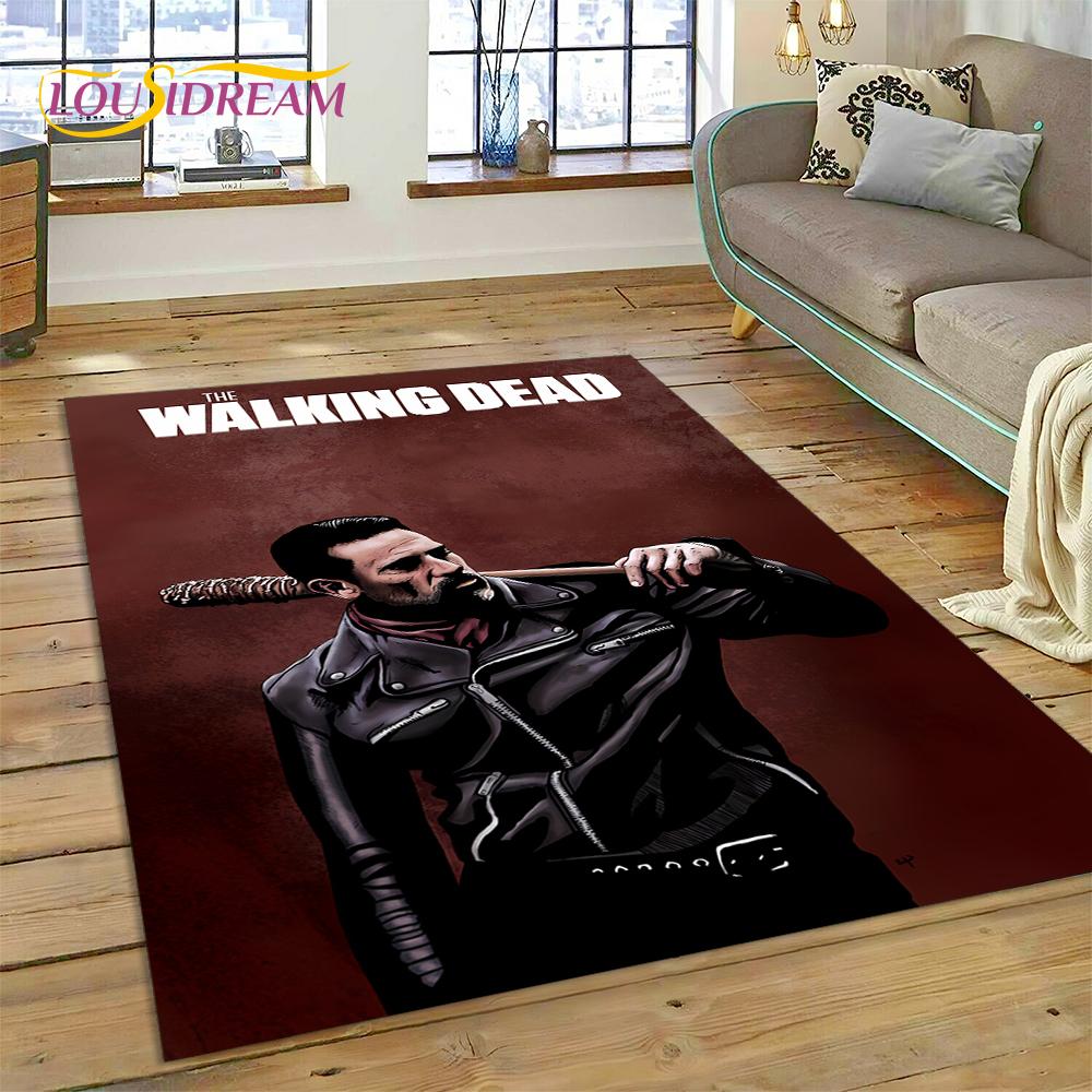 Tappeto 3D The Walking Dead Lincoln TWD TV per Soggiorno Camera da Letto Decorazione Casa, Tappetino da Pavimento Antiscivolo Decorazione per Divano Zerbino