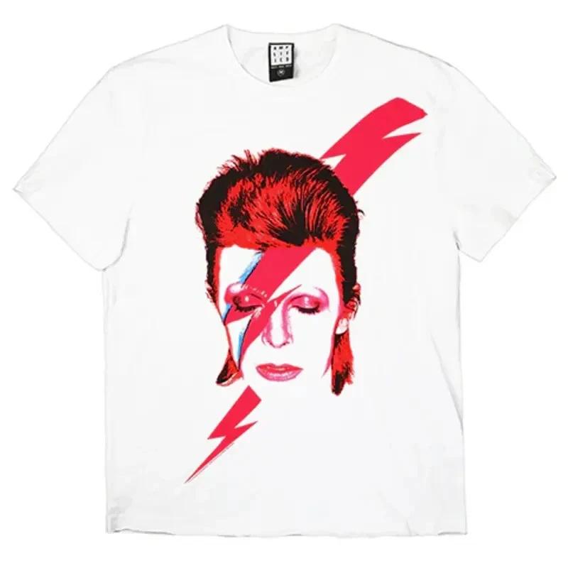 Amplified David Bowie Aladdin Sane Bolt Unisexs White T Shirt David Bowie Tee S