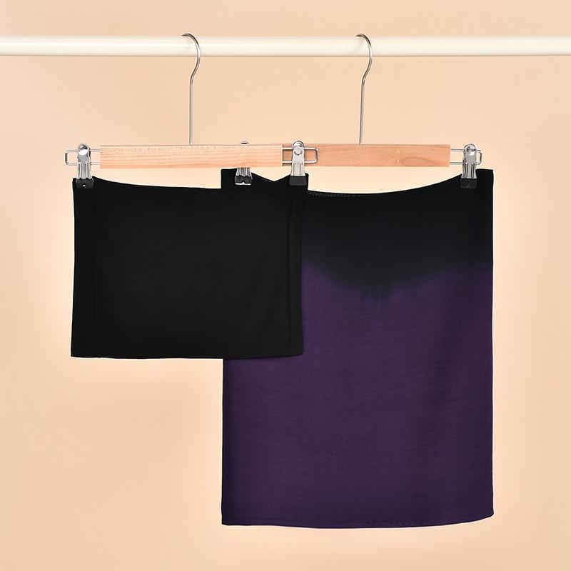 Conjunto de 2 Peças Hijab de Viscose Com Toucas Abertas Muçulmano Costura Dupla Borda Larga Algodão Viscose Hijab Lenço Gradiente Feminino Toucas de Base Lisas