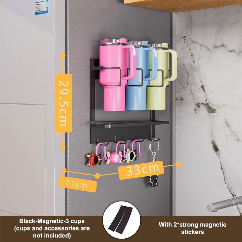 

Магнитная стойка для хранения стаканов с чашками и крючками для держателя для стаканов Stanley, простая установка, держатель для кухонного стакана