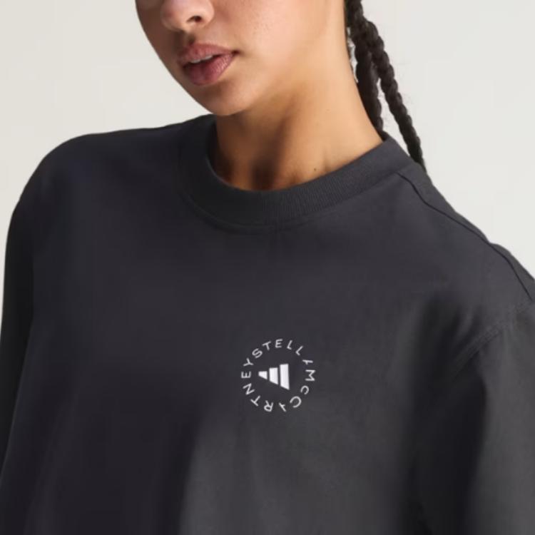 Adidas Stella McCartney Logo Print Loose Fit Round Neck Short Sleeve T-Shirt Women Tops KA9549