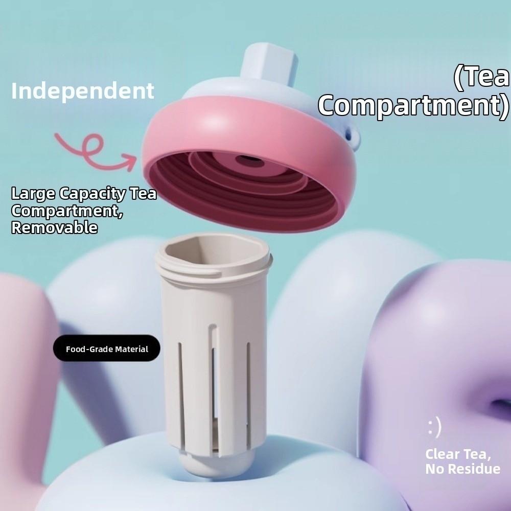 With Flower Pendant Straw  Vacuum Cup 750ml Thermos Water Bottle Portable Insulated Cup  Car
