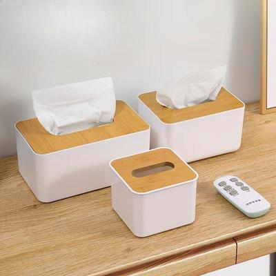 Einfacher Holzdeckel Desktop, Heim-Taschentuchbox, Papieraufbewahrung, Taschentuchbox, Geeignet für Zuhause und Auto