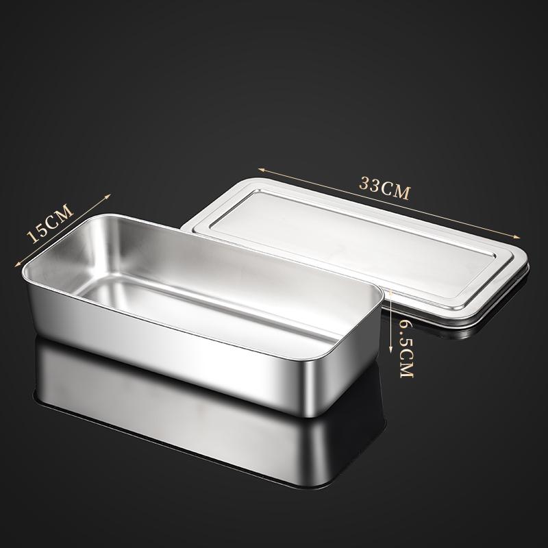 Food Grade Stainless Steel Rectangular Tray for Tiramisu or Cooked Foods