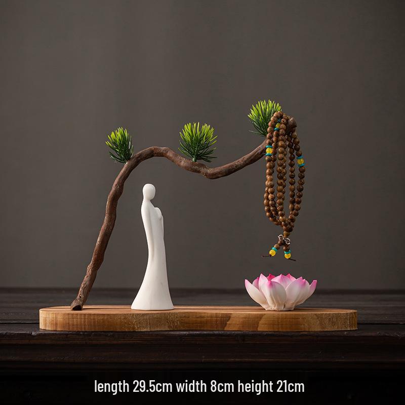Zen Style Natural Wood Root Carving Ornament: Living Room Decoration & Bracelet Display Stand