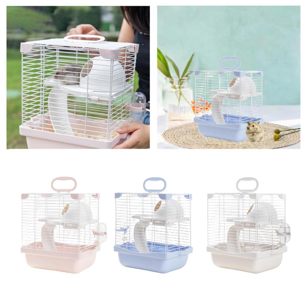 Portable Cage for Mouse Rat with Food Bowl With Water Bottle,2 Layers Hamster Habitats Cage High Chassis Design Multipurpose