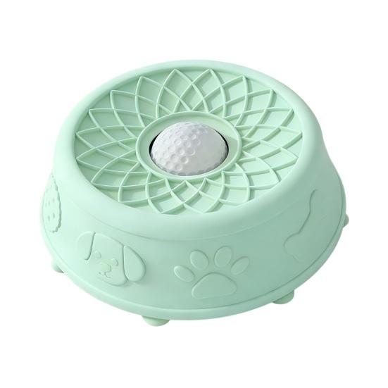 Pet Lick Bowl for Liquid Treat Slow Feeder Dog Bowl with Rolling Ball Silicone Anti-Slip Dog Lick Bowl Pup Licking Toy for Thick Food Dogs Cats зелёный