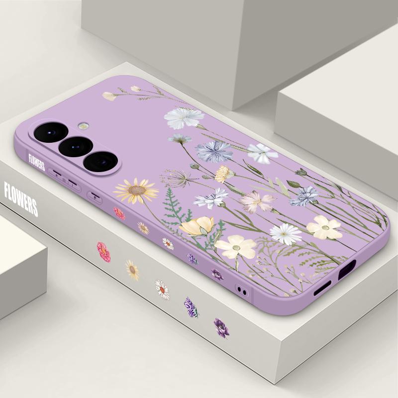 

Чехол-шнурок с цветочным принтом для Samsung Galaxy S25 Ultra S24 S23 S22 Plus S21 FE A15 A16 A35 A36 A54 A55 A56 5G Противоударный Мягкий ТПУ Силиконовый Чехол Samsung Galaxy A36 фиолетовый