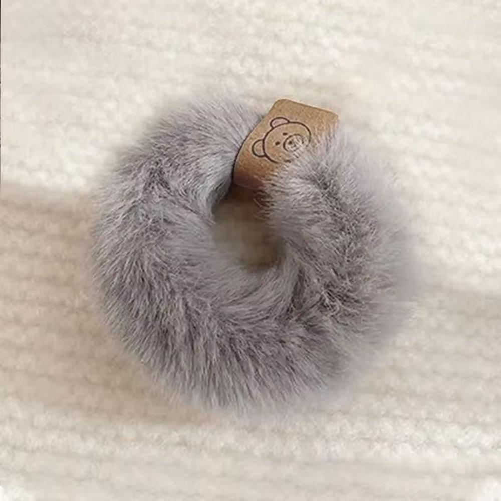 Korean Style Hair Rope Bear Ponytail Headband Fashion Plush Hair Band