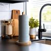Wooden Standing Paper Towel Holder with Non Slip Pad Design Kitchen Bathroom Countertop Roll Storage Rack Bathroom Accessories