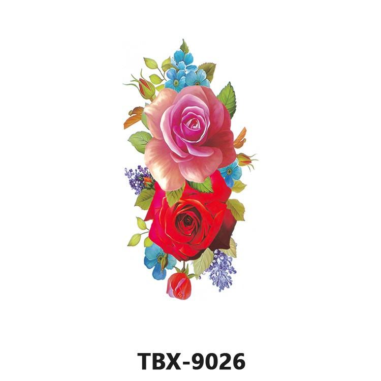 6/1 Sheets Waterproof But Removable Colorful Temporary Tattoo Flower Tattoo
