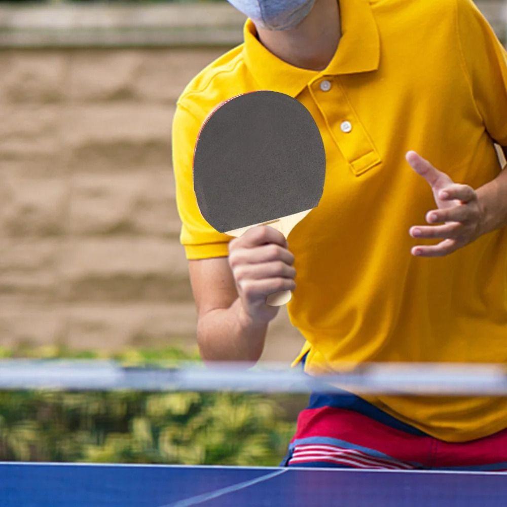 With 3 Balls Table Tennis Set with Mesh Rack Poplar Wood Ping Pong Set Fall Prevention Comfort Handle Ping Pong Supplies