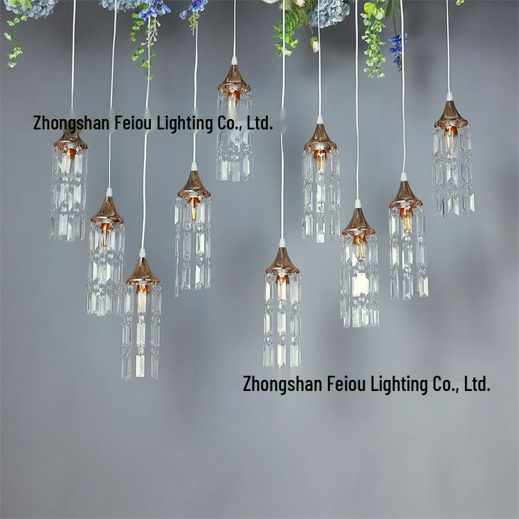New Luxury 10-Head Crystal Icicle Chandelier for Wedding Stage and Ceiling Decoration