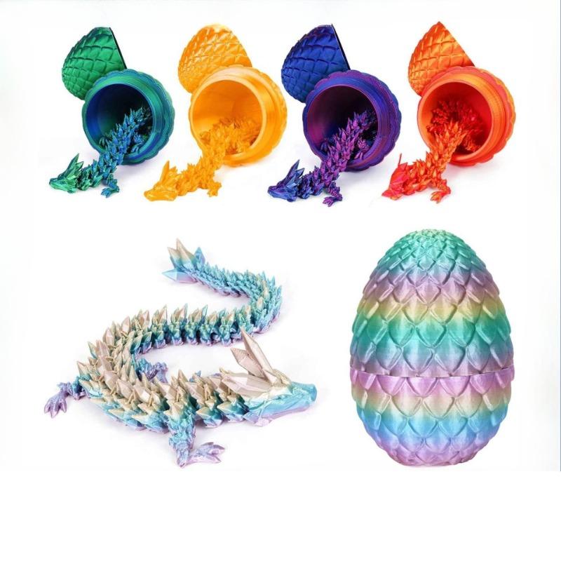 3D-gedrucktes 22 cm Drachenei mit beweglichem Drachenmodell Heimdekoartikel Raumdekoration Skulpturen Figuren Schreibtischornament