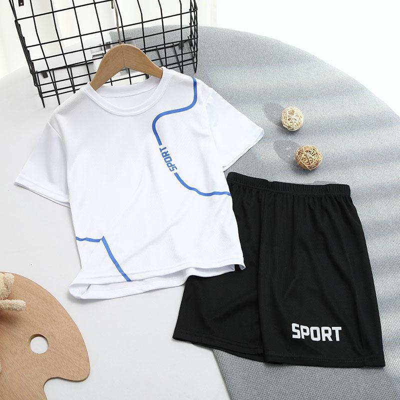 Dubbped Kids Running Clothes Sets Boys Football Jersey Short Sleeve Children Sports Training Uniforms Soccer Jerseys Set