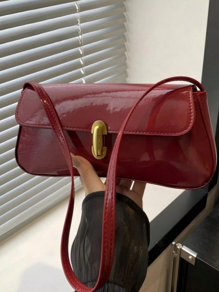 1pc Luxury Party Dedicated Vintage Faux Oiled Leather Bag For Women,Shoulder Crossbody Style For Dates Banquets,Great Holiday And Valentine's Day Gift