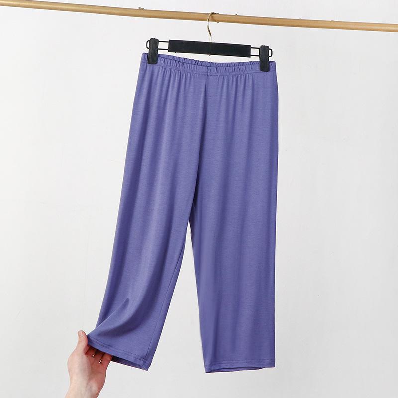 

Plus Size High Waist Modal Leggings - Women s Seven-Point Summer Shorts, Thin Anti-Exposure Style 4XL [145-160 lbs]