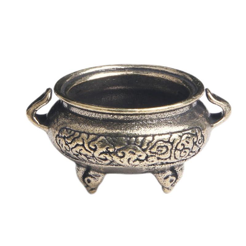 

Ретро благовонная курильница Двухухая треножная курильница Латунный держатель для благовоний с крышкой Сандаловая курильница Буддизм Домашний декор