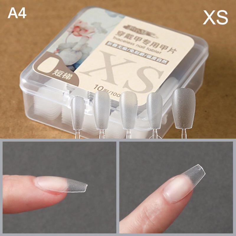 100Pcs/Box False Nails Press On Nails Coffin Artificial Nails Clear Fake Nail Tips For Extension Manicure Tool