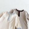 Baby Boy Autumn Rib Knit Long Sleeve Romper - Solid Color Newborn Onesie