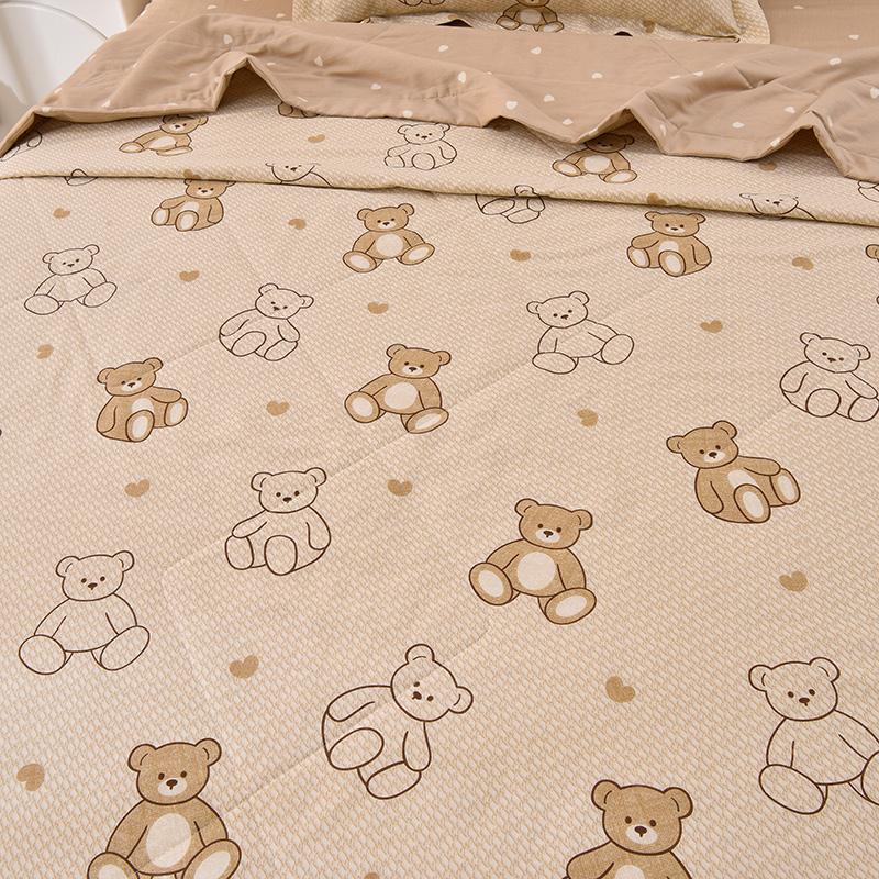Cute Bear Pattern Summer Quilt Cartoon Style Natural Cotton Soft Thin Quilt Air Conditioning Quilted Quilt for Kids Boys Girls