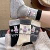 Warm Thickened Stockings Lock Warm Flocked Wool Cartoon Socks Mid-Leg Socks Cashmere Cute Bunny