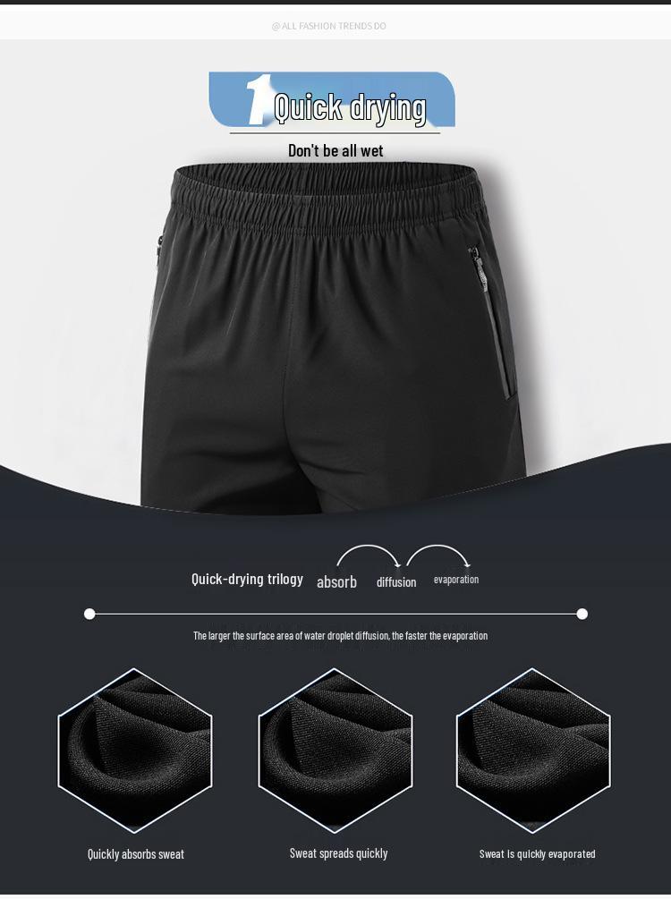 Men's Quick-Drying Elastic Fitness Shorts - Casual Outdoor Running & Training 5-Point Pants, Plus Size.