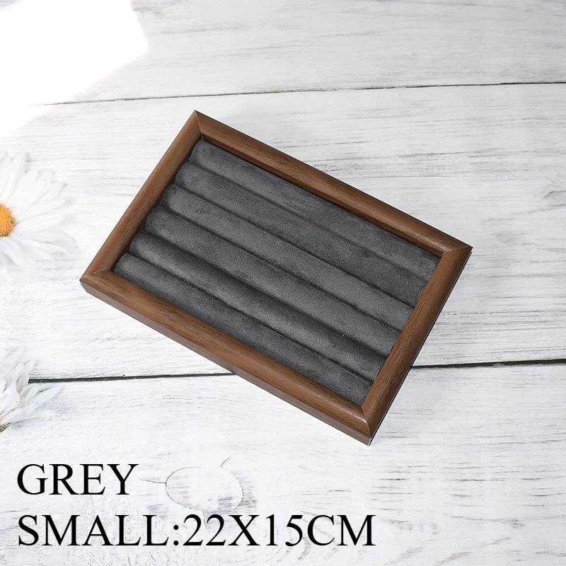 Solid Wood Ring Storage Tray Walnut Wood Counter Ring and Earring Display Tray Shop Home Bracelet Earring Display Pallet