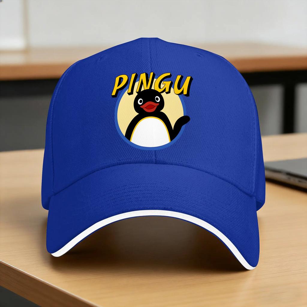 Pingu Cute Penguin Baseball Cap Women Unisex Custom Logo Trucker Hat Summer Fashion Outdoor Sport Sun Visor Baseball Caps