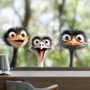Funny Ostrich Head Window Sticker Cartoon Ostriches Waterproof Static Decal for Car Glass Door Wall Window Decor
